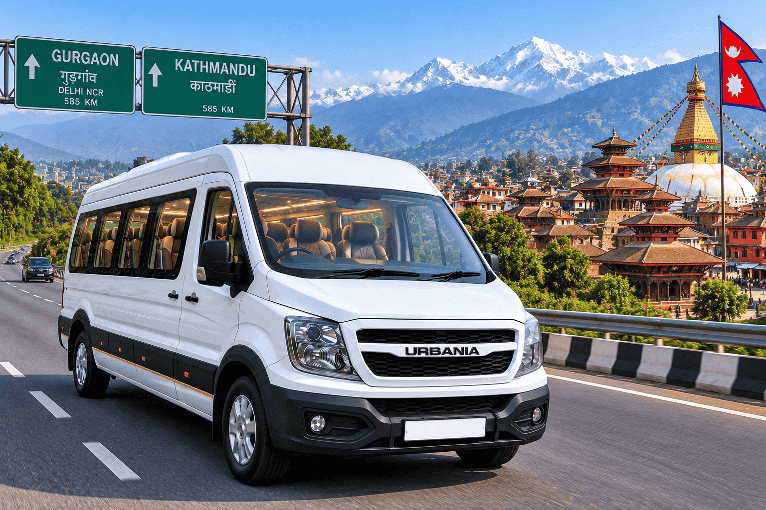 16 Seater Urbania Gurgaon to Kathmandu