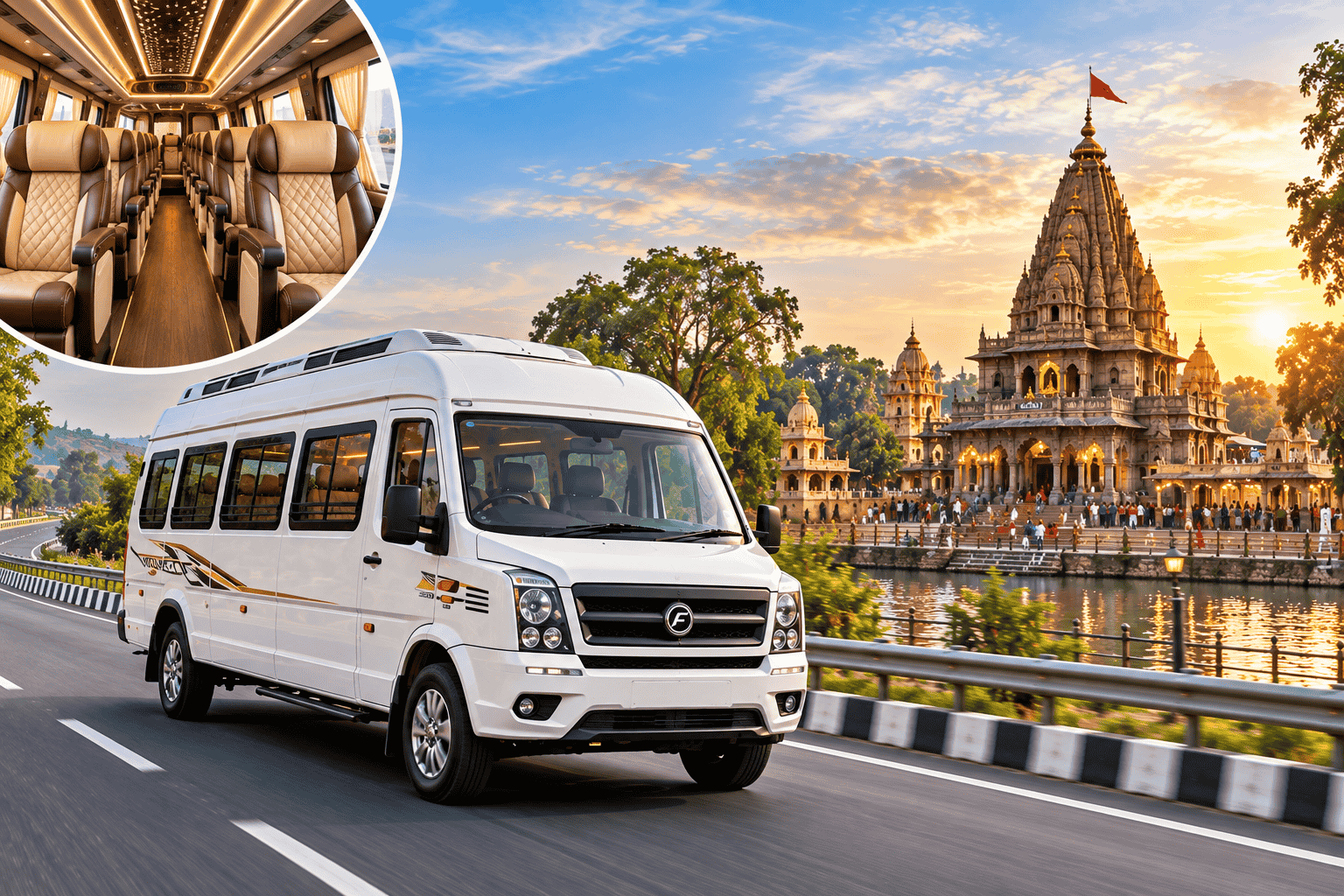 Maharaja Seat Tempo Traveller Faridabad to Ujjain | Luxury Mahakal Yatra