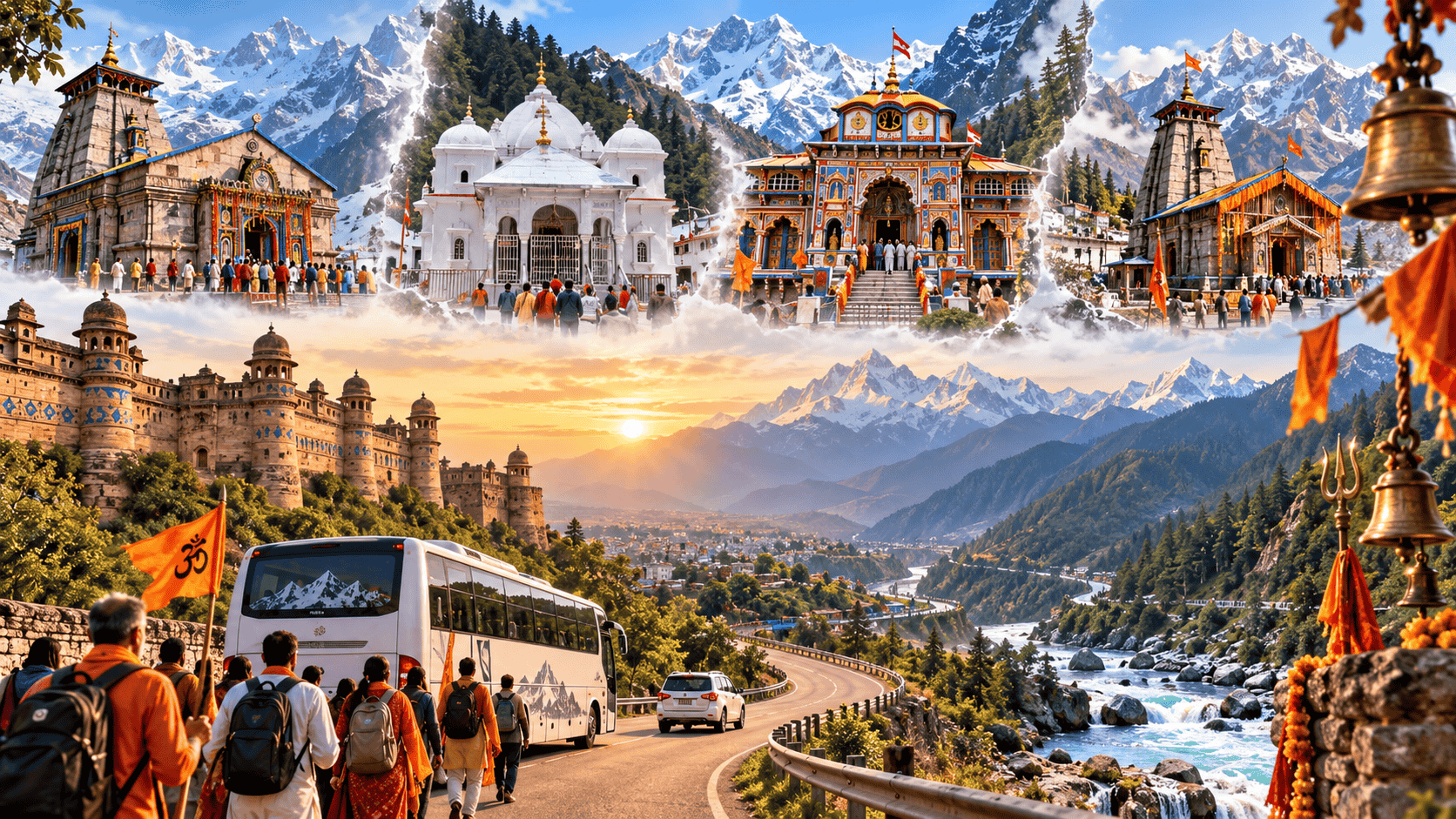 Gwalior to Char Dham Road Trip Route Map and Stops