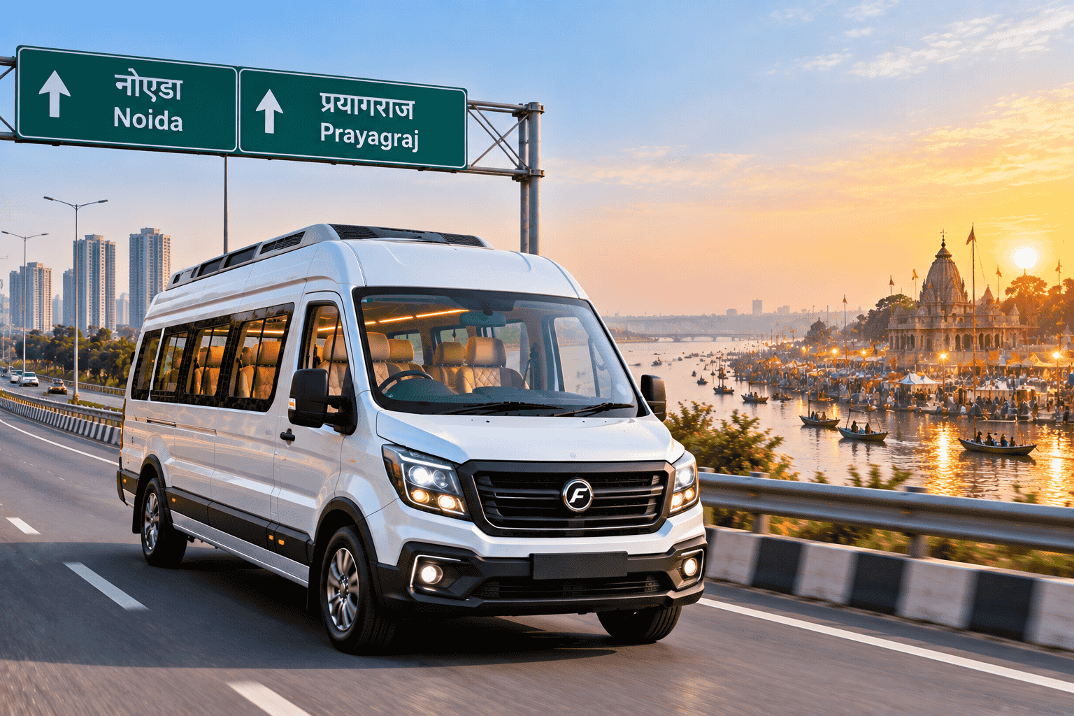 Luxury Van Hire from Noida to Prayagraj