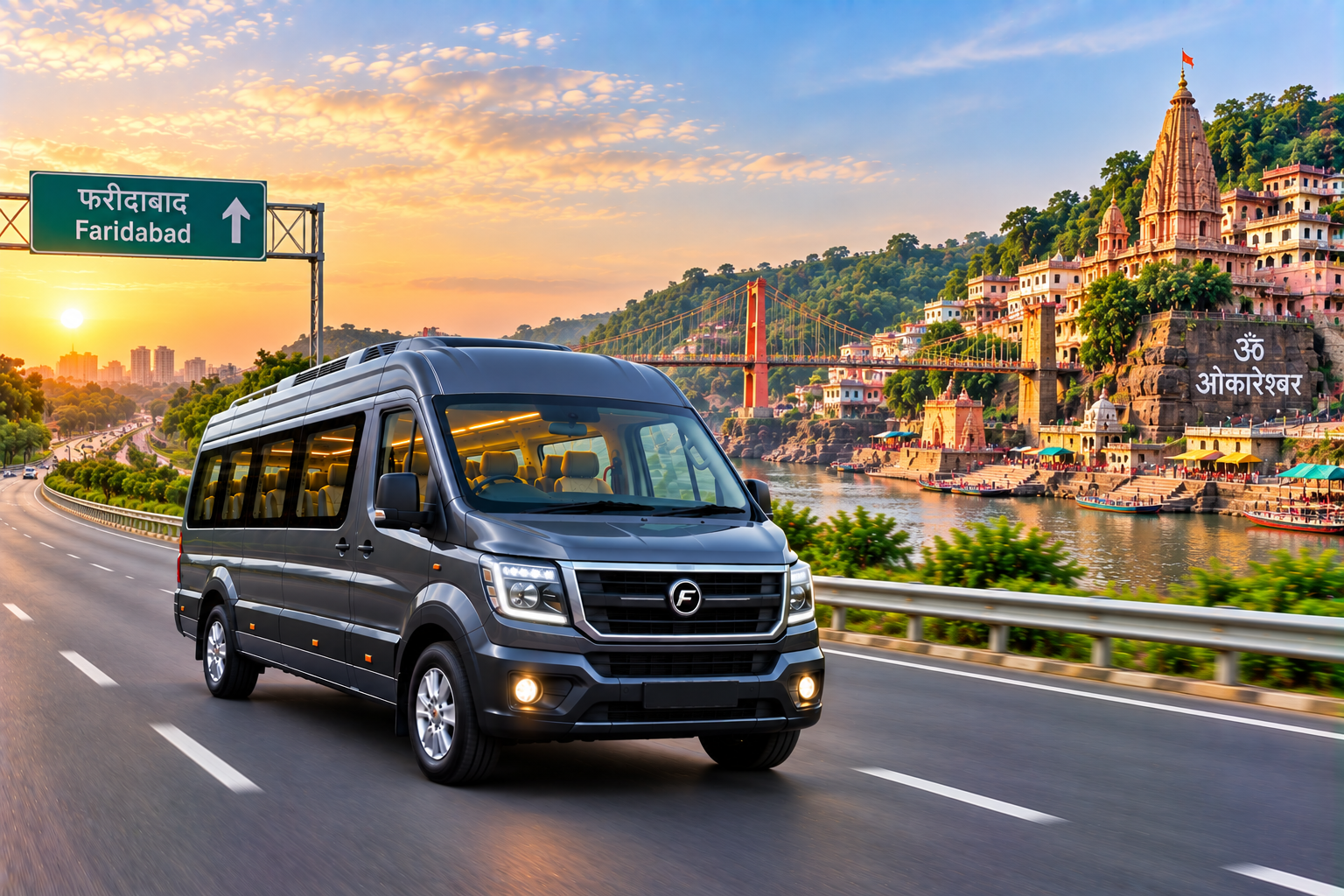 Force Urbania Price Faridabad to Omkareshwar | Luxury Road Trip Package